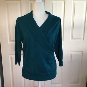 AB Studio Teal V-Neck Sweater